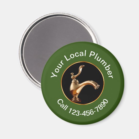 Classy Plumber Service Contact Magnets Magneet (Voorkant / Achterkant)