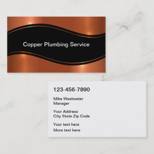 Classy Plumber Service Copper look Visitekaartje