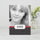 Classy Polka 2 Photo Graduation Faire-part (Debout devant)