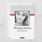 Classy Polka 2 Photo Graduation Faire-part (Dos)