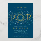 Classy POP Confetti Genderneutraal Baby shower Folie Uitnodiging (Voorkant)