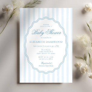Classy Preppy Stripes Wavy Lijst Coast Baby shower Kaart