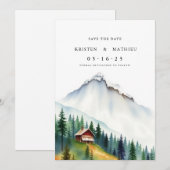 Classy Printable Mountain Save The Date (Voorkant / Achterkant)