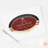 Classy productetiketten Zwart Burgundy Gold Ovale Sticker (Envelop)