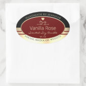 Classy productetiketten Zwart Burgundy Gold Ovale Sticker (Tas)