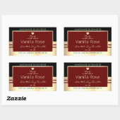 Classy productetiketten Zwart Burgundy Gold Rechthoekige Sticker (Vel)