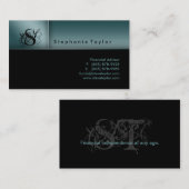 Classy Professional Black Blauwgroen Visitekaartje (Voorkant / Achterkant)