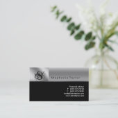 Classy Professional Black Silver-Visitekaartje Visitekaartje (Staand voorkant)