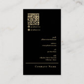 Classy Professional Luxe Black Gold Carte de visit (Dos)