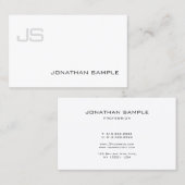 Classy Professional Monogram Slank Modern Plain Visitekaartje (Voorkant / Achterkant)