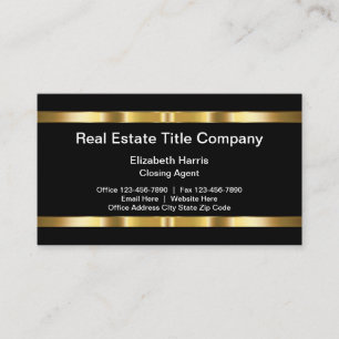 Classy Professional Real Estate Title Company Visitekaartje