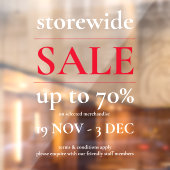 Classy Professional Red White-verkoopvenster Decaa Raamsticker (Vel 2)