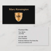 Classy Professioneel Mannelijk Monogram Visitekaartje (Voorkant / Achterkant)