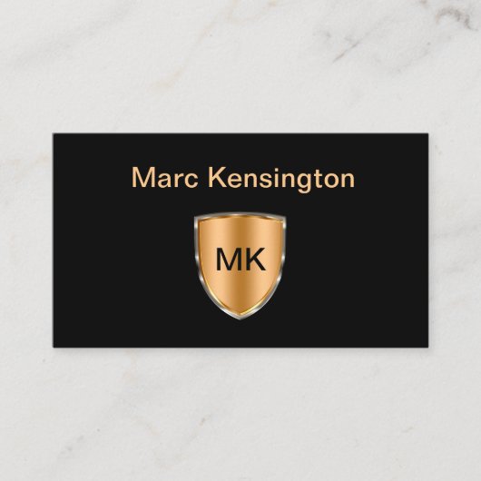 Classy Professioneel Mannelijk Monogram Visitekaartje (Voorkant)