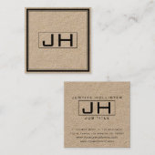 Classy Professioneel Monogram Vierkante Visitekaartje (Voorkant / Achterkant)