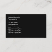Classy Professionele Fotograaf Visitekaartjes (Achterkant)