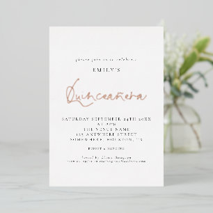 Classy Quinceanera Birthday Party Script Real Foli Folie Uitnodiging