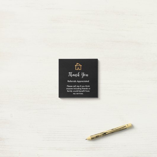 Classy Real Estate Agent Referral Bedankt Opmerkin Post-it® Notes (Op bureau)