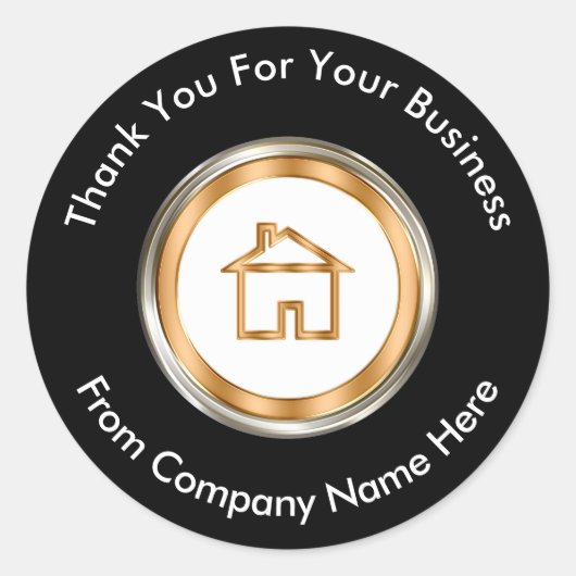 Classy Real Estate Dank u Ronde Sticker (Voorkant)