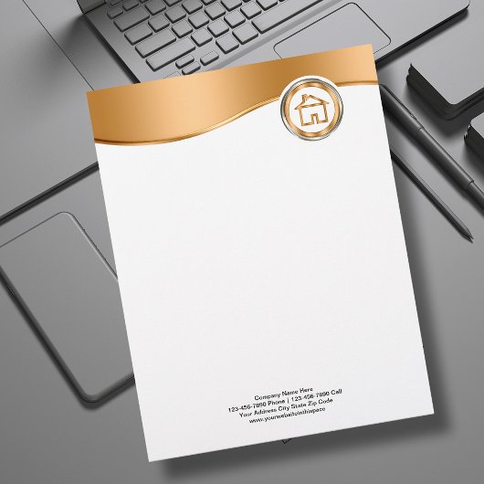 Classy Real Estate Letterhead Briefpapier Persoonlijk Briefhoofd