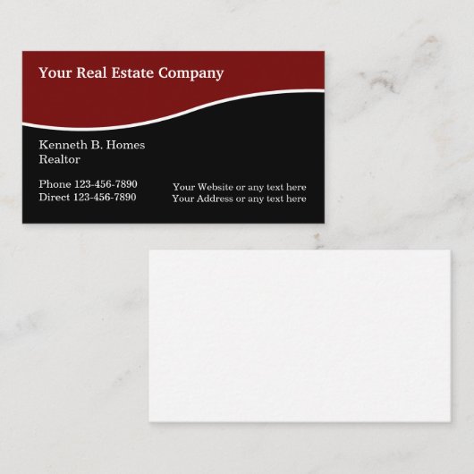 Classy Real Estate Professional Visitekaartje (Voorkant / Achterkant)