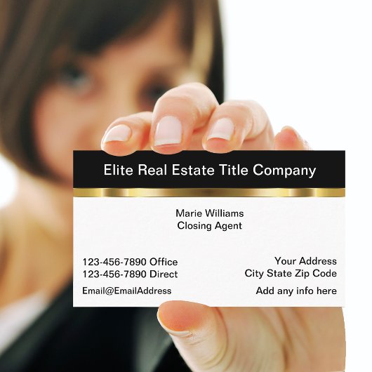 Classy Real Estate Title Company Visitekaartjes