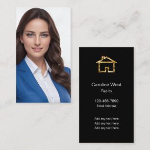Classy Realtor Portret Zijde Stijl Visitekaartjes