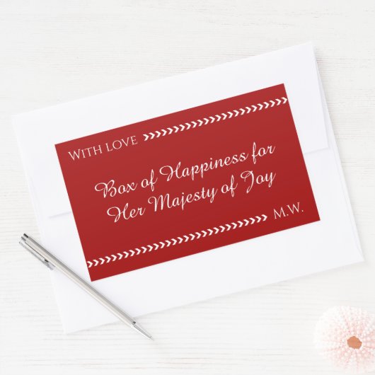 classy red and white rectangular sticker (Envelop)