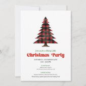 Classy Red Black Plaid Festive Editable Invite Kaart (Voorkant)