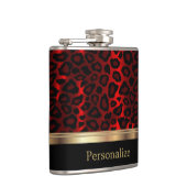 Classy Red Leopard Animal Print Heupfles (Rechts)