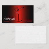 Classy Red Martini Metallic Bartender Sjabloon Visitekaartje (Voorkant / Achterkant)