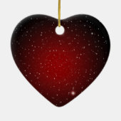 Classy Red met sterren > Hart Ornament (Achterkant)