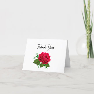 Classy Red Rose Floral Hartelijk dank Bedankkaart