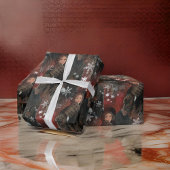 Classy Red Snowflakes paar Cadeaupapier