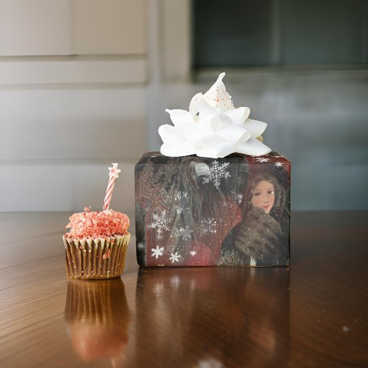 Classy Red Snowflakes paar Cadeaupapier