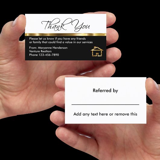 Classy Referral Dank u kaarten