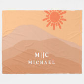 Classy retro abstracte moderne berggolf fleece deken (Voorkant (Horizontaal))