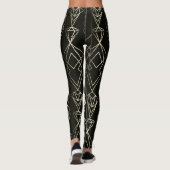 Classy Retro Design in zwart en goud Leggings (Achterkant)