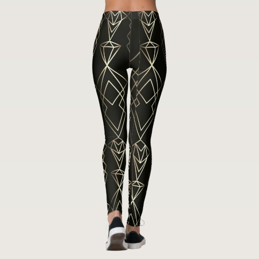 Classy Retro Design in zwart en goud Leggings (Achterkant)