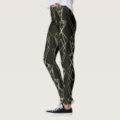 Classy Retro Design in zwart en goud Leggings (Links)