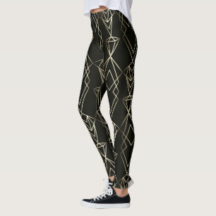 Classy Retro Design in zwart en goud Leggings