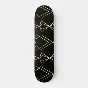 Classy Retro Design in zwart en goud Skateboard