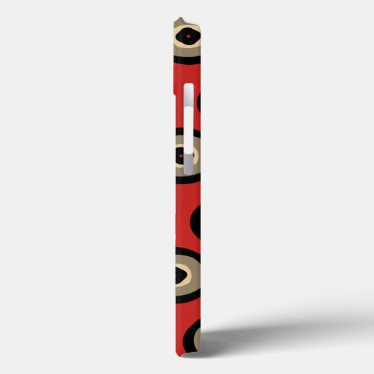 Classy Retro Red en Black Pattern Case-Mate iPhone Case (Achterkant / Links)