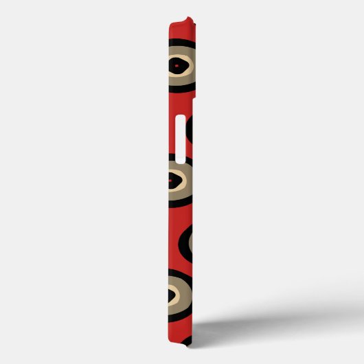 Classy Retro Red en Black Pattern Case-Mate iPhone Case (Achterkant / Rechts)