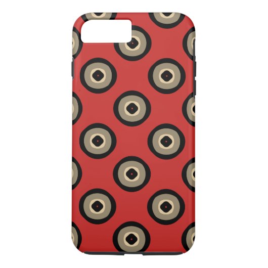 Classy Retro Red en Black Pattern Case-Mate iPhone Case (Achterkant)