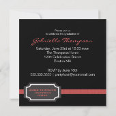 Classy Ribbon Square Photo Afstuderen Invitation Kaart (Achterkant)