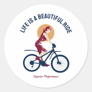 Classy Rider - Het leven is een mooie Ride Ronde Sticker