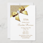 Classy Romantisch Goud & Wit Verjaardagsfeest Kaart (Voorkant)