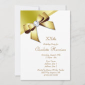 Classy Romantisch Wit & Goud Verjaardagsfeest Kaart (Voorkant)