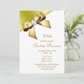 Classy Romantisch Wit & Goud Verjaardagsfeest Kaart (Staand voorkant)